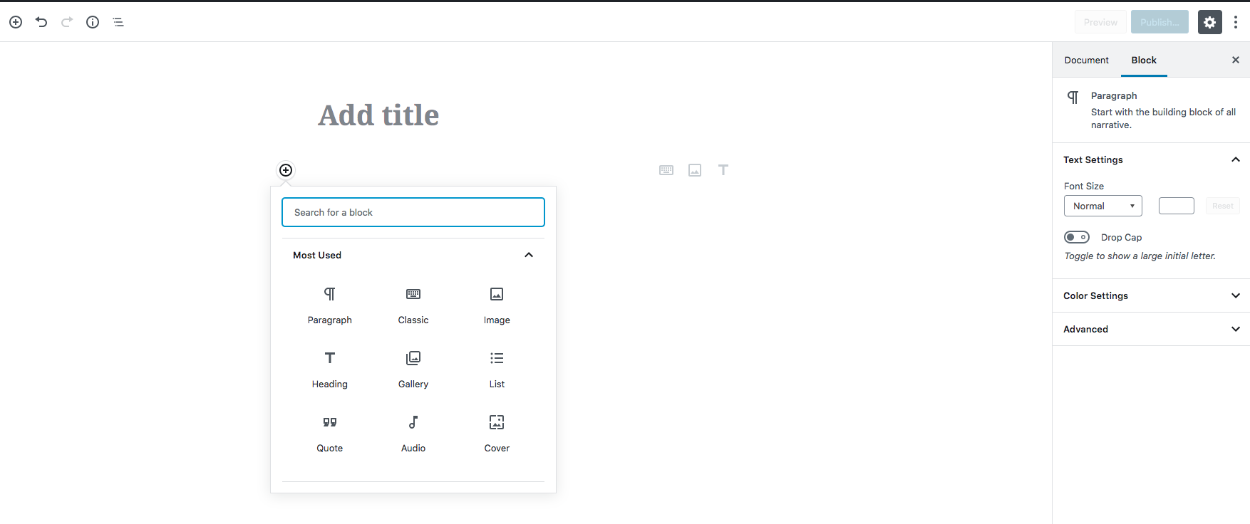 The Gutenberg Block Editor